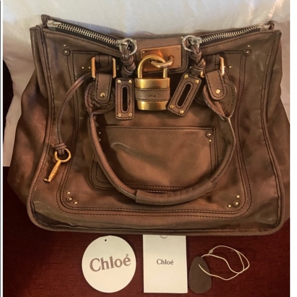Chloe paddington tote in brown excellent condition